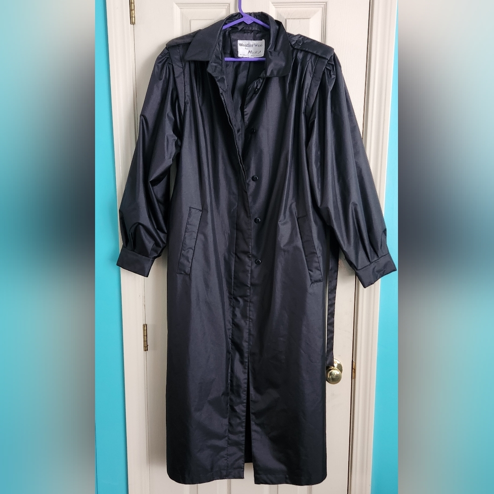 Weather Wise By Micki! Black women's trench coat